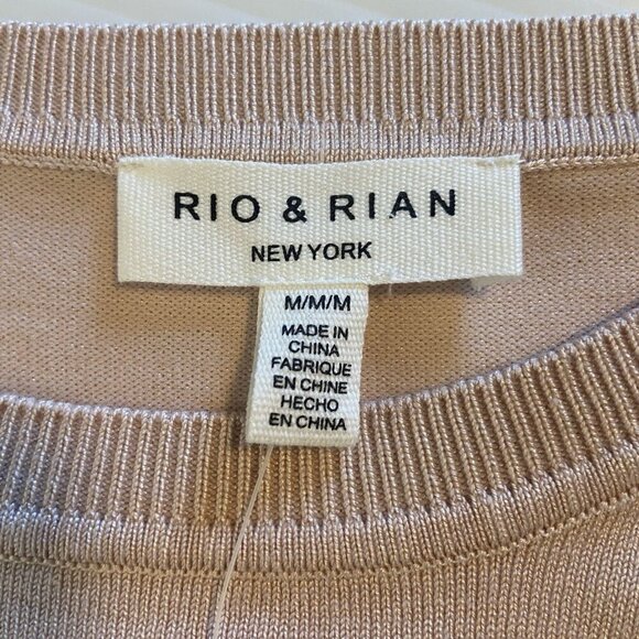 RIO & RIAN Long Sleeve Lightweight Sweater Blush Pink Size Medium NWT New Preppy - Picture 9 of 11